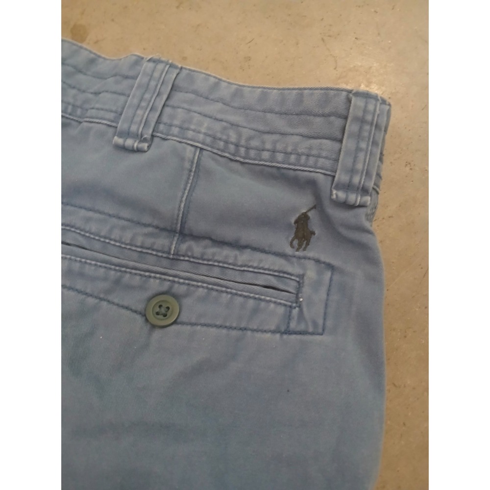 Vintage Polo Ralph Lauren BLUE Cargo Shorts Mens 36'fits 38w Khaki Chino Preppy - Picture 11 of 11